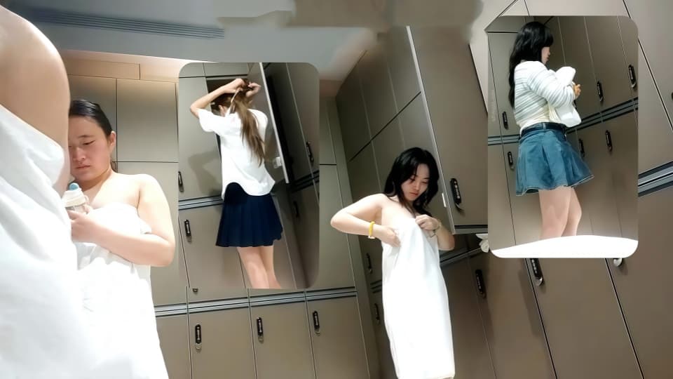 澡堂子偷拍-闺蜜俩一前一后换衣准备洗澡，一个丰满犹存一个大长腿排骨妹